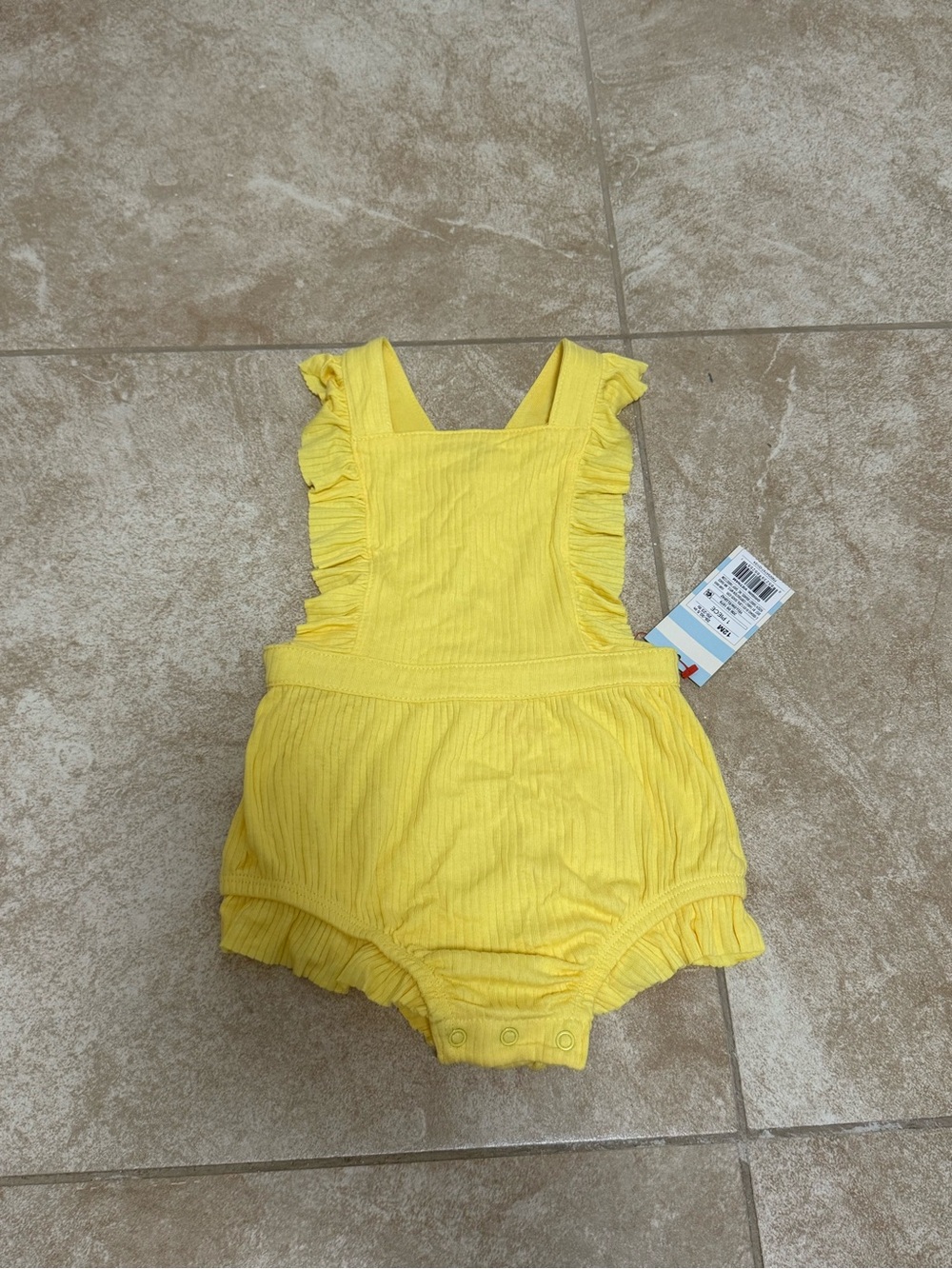 Cat & Jack Yellow Ruffle-Trim Baby Romper